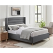 Posh Living Kaeson Upholstered Linen & Wood Queen Platform Bed in Gray