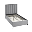 Posh Living Kam Upholstered Velvet & Wood Full Platform Bed in Light Gray
