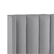 Posh Living Kam Upholstered Velvet & Wood Full Platform Bed in Light Gray