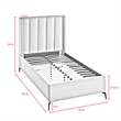 Posh Living Kam Upholstered Velvet & Wood Full Platform Bed in Light Gray
