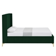 Posh Living Kam Upholstered Velvet & Wood Full Platform Bed in Green