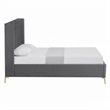 Posh Living Kam Upholstered Linen & Wood Queen Platform Bed in Gray