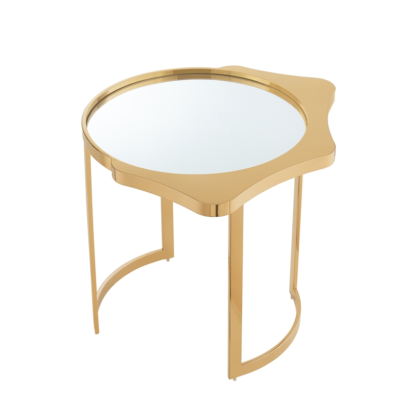 Posh Living Lamiyah End Table Gold With Mirrored Top