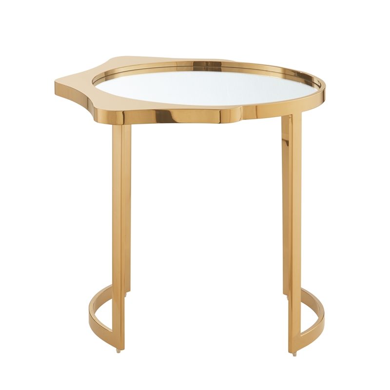 Posh Living Lamiyah End Table Gold With Mirrored Top