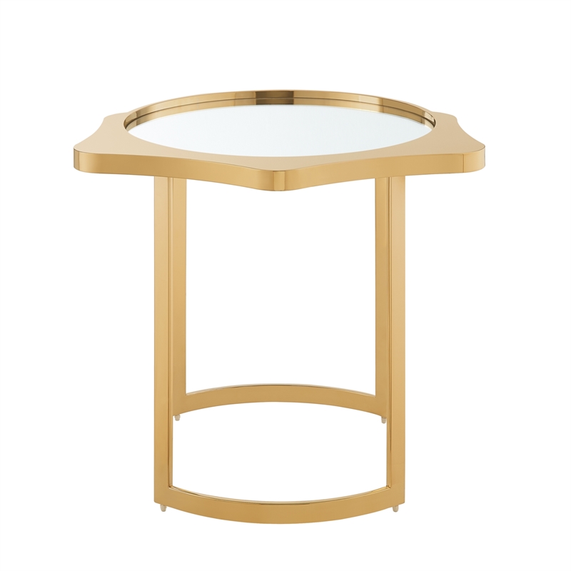 Posh Living Lamiyah End Table Gold With Mirrored Top