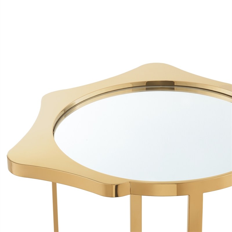 Posh Living Lamiyah End Table Gold With Mirrored Top