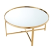 Posh Living Leiah Coffee Table Gold With Mirrored Top