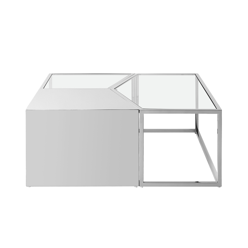 Posh Living Kristy 3 Pieces Coffee Table Chrome