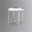 Posh Living Leiah Cross Legs End Table Chrome