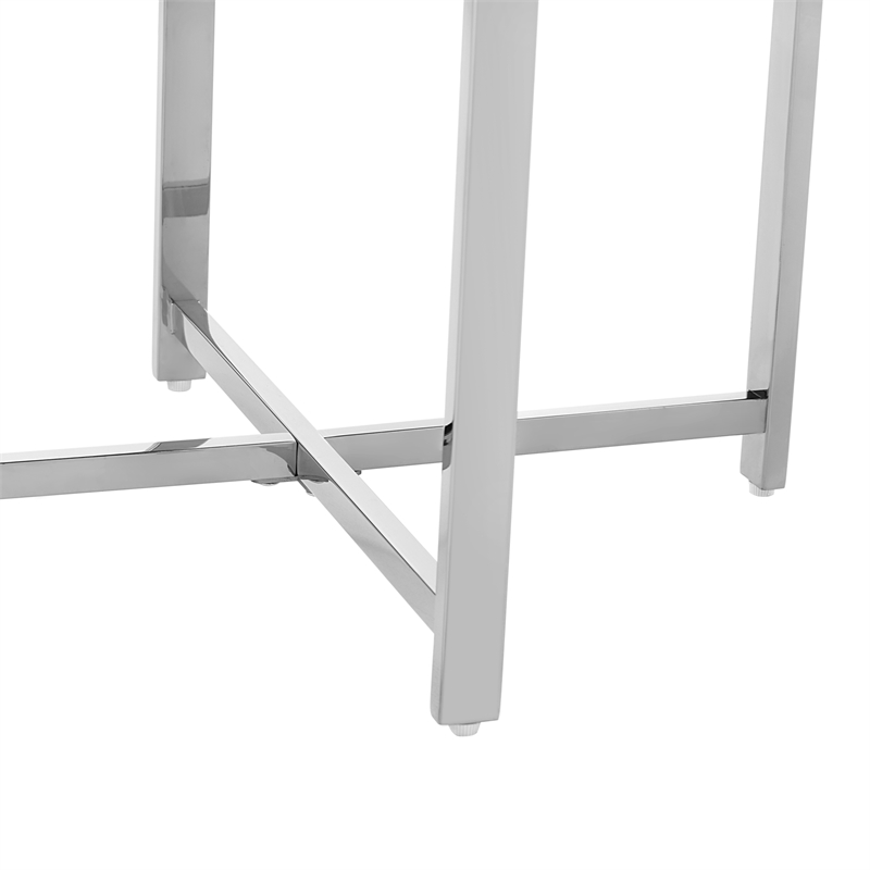 Posh Living Leiah Cross Legs End Table Chrome