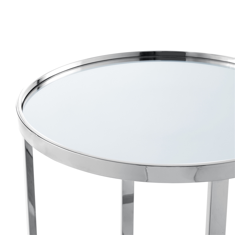 Posh Living Leiah Cross Legs End Table Chrome