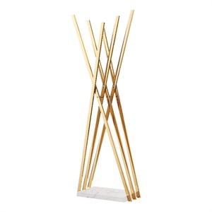 Posh Living Kayliana  Marble Base Freestanding Coat Rack Gold