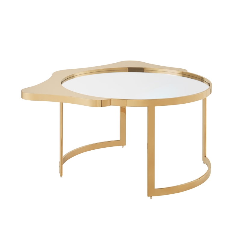 Posh Living Lamiyah Coffee Table Gold With Mirrored Top