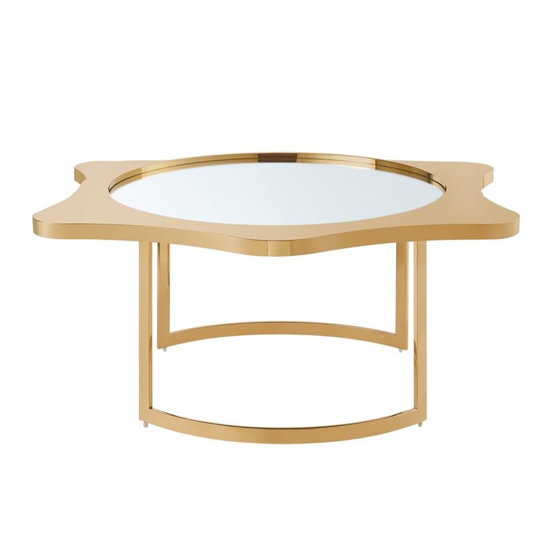 Posh Living Lamiyah Coffee Table Gold With Mirrored Top