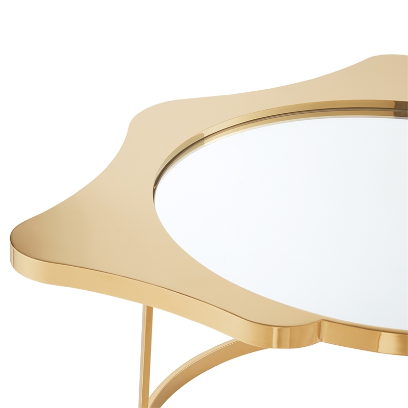 Posh Living Lamiyah Coffee Table Gold With Mirrored Top
