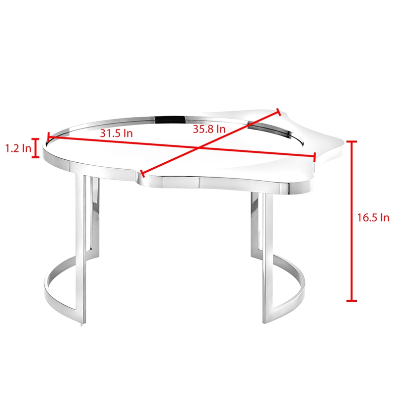 Posh Living Lamiyah Coffee Table Gold With Mirrored Top