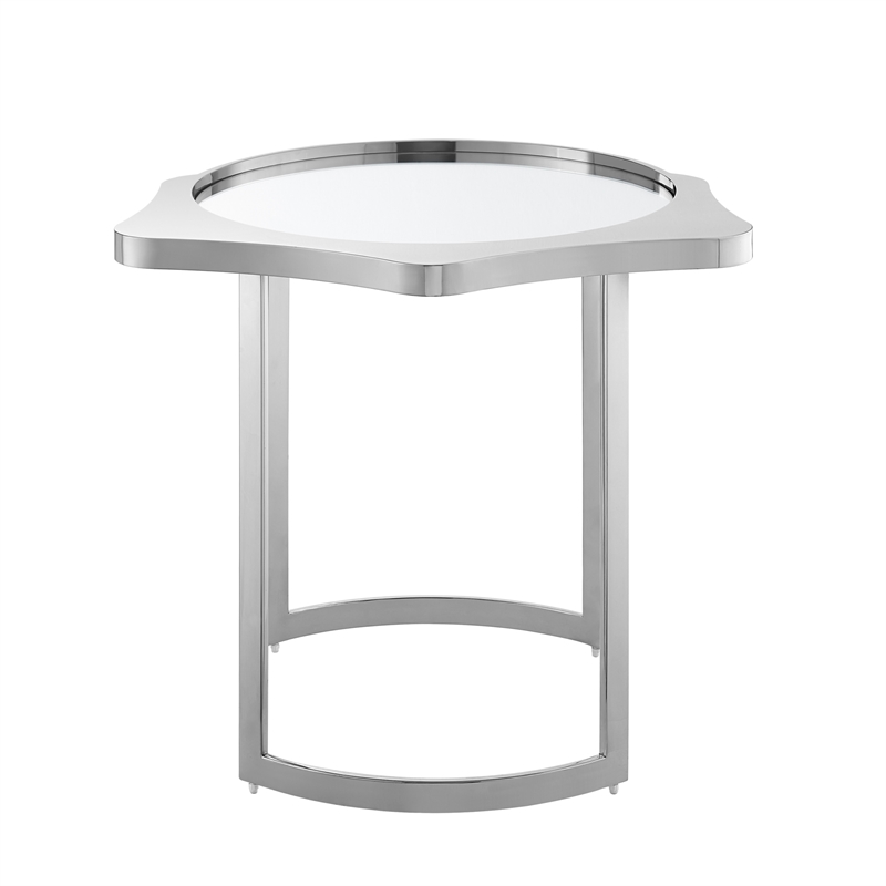 Posh Living Lamiyah End Table Chrome With Mirrored Top