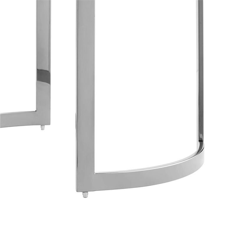 Posh Living Lamiyah End Table Chrome With Mirrored Top