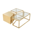 Posh Living Kristy 3 Pieces Coffee Table Gold