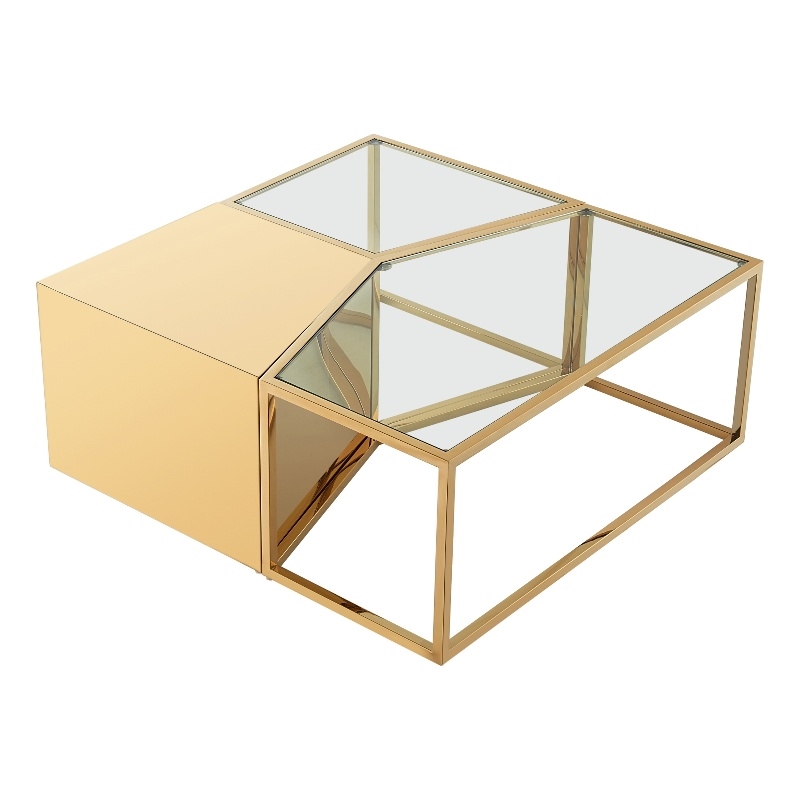 Posh Living Kristy 3 Pieces Coffee Table Gold