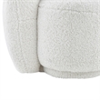 Posh Living Gabby Upholstered Sherpa & Wood Sofa with Curve Back in White