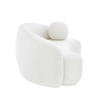 Posh Living Gabby Upholstered Wood & Sherpa Sofa with Curve Back in White