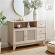 Posh Living Aralyn Wood Sideboard Console Table Media Center in Natural/Beige