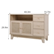 Posh Living Aralyn Wood Sideboard Console Table Media Center in Natural/Beige
