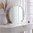 Posh Living Armand Glass Vanity Makeup Mirror with LED Lights in Gold