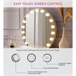 Posh Living Armand Glass Vanity Makeup Mirror with LED Lights in Gold