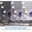 Posh Living Armand Glass Vanity Makeup Mirror with LED Lights in Gold