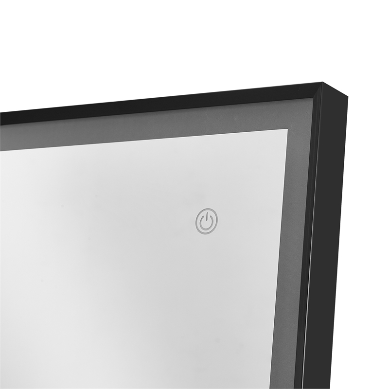 Posh Living Auron Rectangular Glass Mirror with LED Lights in Black