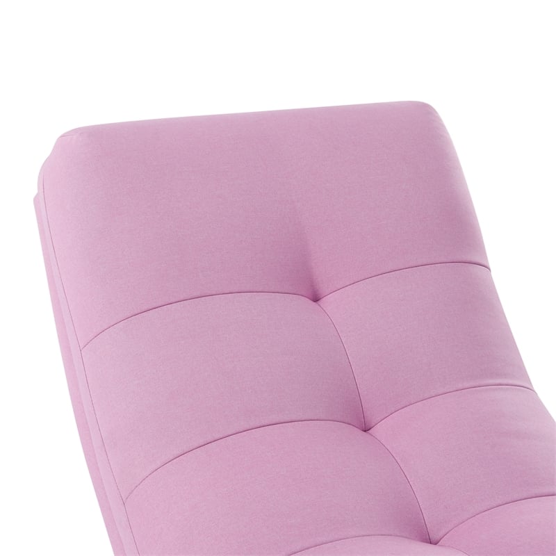 Posh Living Allana Upholstered Linen & Wood Rocking Chair in Pink