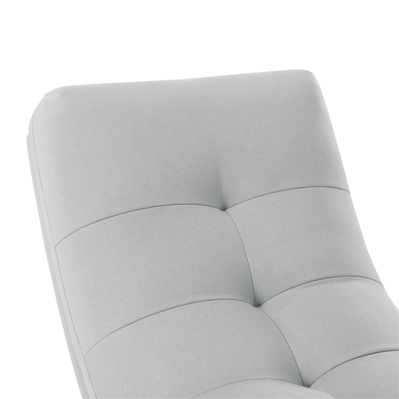 Posh Living Allana Upholstered Linen & Wood Rocking Chair in Gray