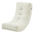 Posh Living Allana Upholstered Linen & Wood Rocking Chair in Beige