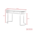Posh Living Zaylie Modern Wood & Steel Dressing Vanity Table in White/Gold