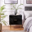 Posh Living Vail Wood Side Table Nightstand in Black/Gold