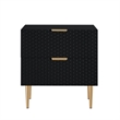 Posh Living Vail Wood Side Table Nightstand in Black/Gold