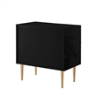 Posh Living Vail Wood Side Table Nightstand in Black/Gold