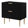 Posh Living Vail Wood Side Table Nightstand in Black/Gold