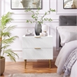 Posh Living Vail Wood Side Table Nightstand in White/Gold
