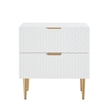 Posh Living Vail Wood Side Table Nightstand in White/Gold
