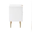 Posh Living Vail Wood Side Table Nightstand in White/Gold