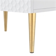 Posh Living Vail Wood Side Table Nightstand in White/Gold