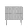 Posh Living Vail Wood Side Table Nightstand in Gray/Chrome