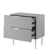 Posh Living Vail Wood Side Table Nightstand in Gray/Chrome