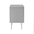 Posh Living Vail Wood Side Table Nightstand in Gray/Chrome