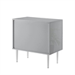 Posh Living Vail Wood Side Table Nightstand in Gray/Chrome