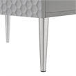 Posh Living Vail Wood Side Table Nightstand in Gray/Chrome
