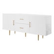 Posh Living Vail 2-Drawer Modern Wood Sideboard Buffet Cabinet in White/Gold
